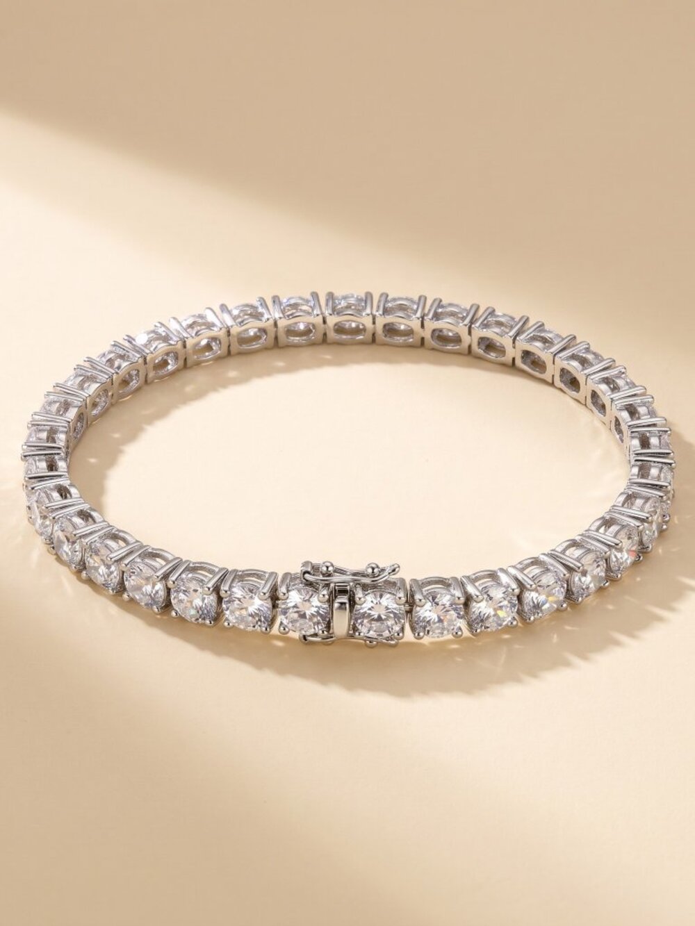 Mens Tennis Bracelet Silver 9 Inch 5mm Simulated Iced Waterproof No Pass